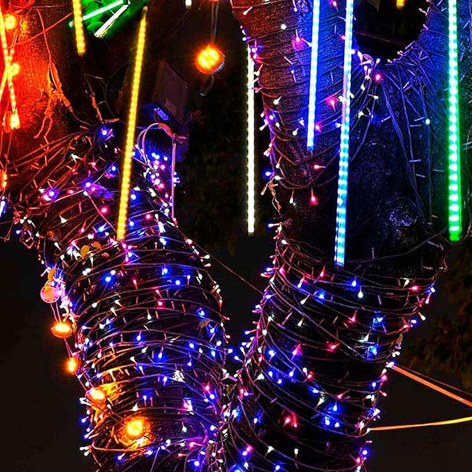 TW SHINE 4th of July String Lights, 200 LED 66 FT Independence Day Light, Waterproof Red White and Blue Christmas Lights with 8 Modes Plug in Patriotic Decorations for Indoor Outdoor Decor