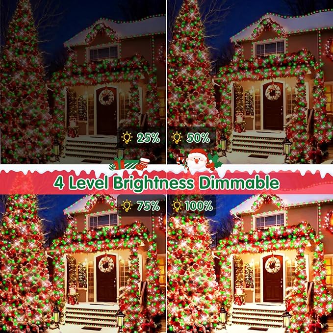 XURISEN 551FT 1400 LED Christmas Lights Outdoor Green Wire String Lights 8 Modes with Timer Memory Waterproof Fairy Light Plug in for Xmas Tree Wedding Yard Party Holiday Decorations(Red+Green)