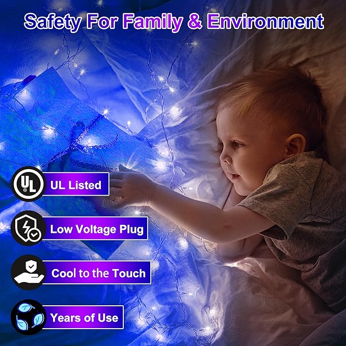 350LED Christmas Lights Indoor Outdoor, 90ft 12 Modes Blue LED String Lights with Timer Dimmable, Waterproof Christmas Tree Lights for Xmas Patio Yard Fence Balcony Bedroom Garden Party Decor Blue