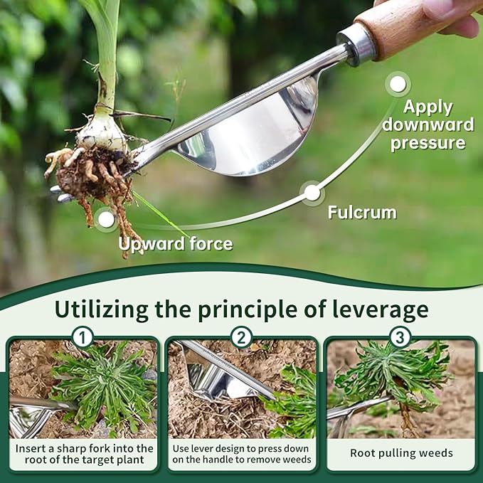 Hand Weeder Tool, 4 Pack Weed Puller Tool, Garden Stainless Steel Weeder Tool Hand Weeder Tool, Multi-Purpose Weed Remover Tool Weeding Tools for Garden Lawn Edger and Driveway