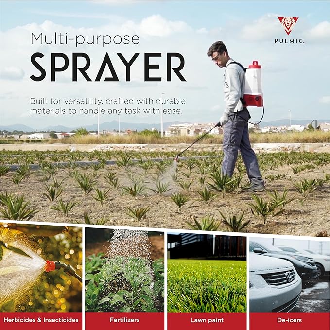 PULMIC Electric Sprayer Pegasus 35. 9.25-Gallon Cart Sprayer. 3 Application Speeds Up to 60 PSI Pressure. 18V Removable Lithium Battery. Up to 7 Hours of Autonomy. 20 ft Hose and Accessories Included