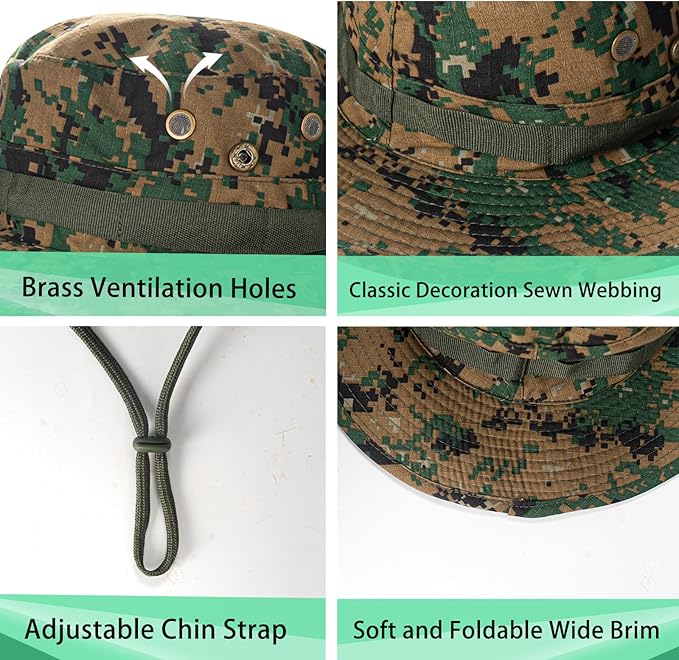 Sun Hats for Men Women Boonie Hat UPF 50+ Bucket Hat Wide Brim UV Protection Fishing Hiking Safari Outdoor Hats