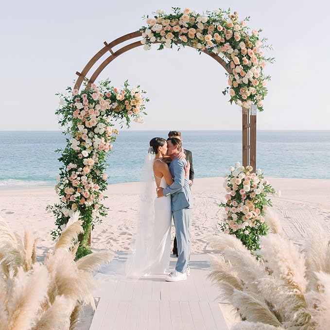 VINGLI Wooden Garden Arbor, Heavy Duty Outdoor Frame Trellis for Ceremony, Wood Trellis Garden Arch Pergola for Plant Climbing, Patio, Lawn, Wedding Ceremony