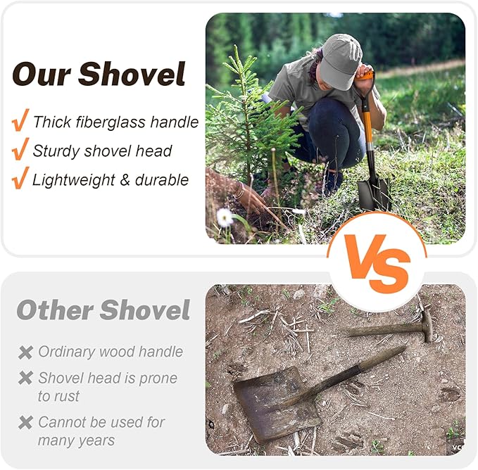 Small Garden Shovel Mini Kids Digging Shovel with Overall Length 28 inches Shovel for Digging, Beach Shovels. Gardening Tools with D-Handel