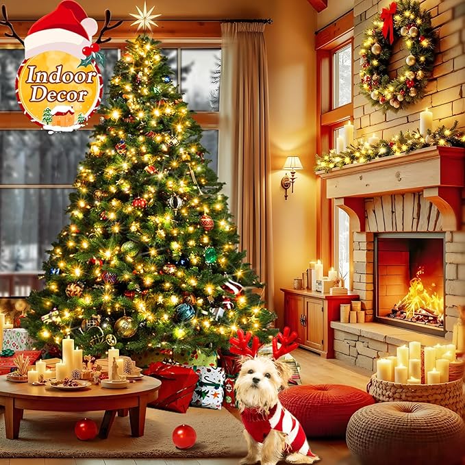 KNONEW 403ft 1000 LED Christmas String Lights Outdoor 8 Modes & Timer Fairy Light Plug in Waterproof LED Wedding Lights for Xmas Yard Tree Party Holiday Decor (Warm White)