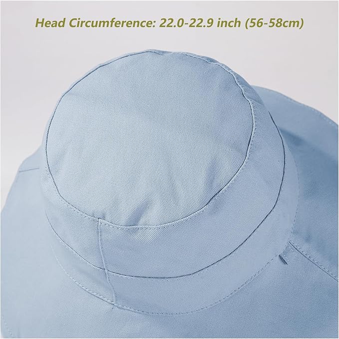 vidsel Womens Sun Hats Wide Brim Reversible Bucket Cotton Hat Packable Summer Travel Cap with Hat Clip,UV Protection