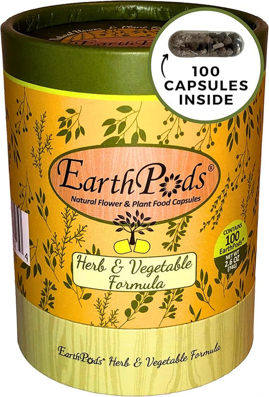 100 Earthpods - Premium Bio Organic Vegetable Fertilizer Spikes – Special Formulated Organic Plant Food for Herbs - Garden Fertilizer Sticks – Made in USA
