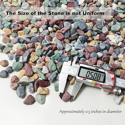 5LB Succulents Rocks for Plants Cactus Gravel Pebbles for Fish Tank 1/2 Inch Natural River Rocks for Vase, Aquarium, Landscaping,Bonsai,Terrarium Pebbles, Mixed Color