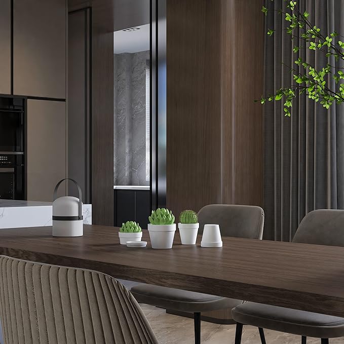 Fcacti 4 Inches Small White Terracotta Pots with Saucer, 6 Pack 4" Terra Cotta Planter with Drainage Holes, Small Clay Flower Pots for Plants, Succulents, Crafts, Wedding Favor