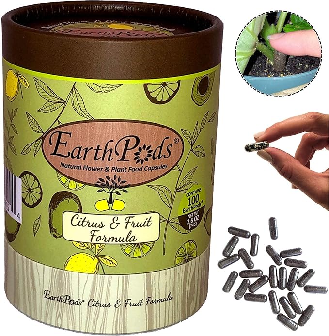 EarthPods® Organic Fruit Tree & Citrus Fertilizer Spikes – 100 Plant Food Capsules - Made in USA