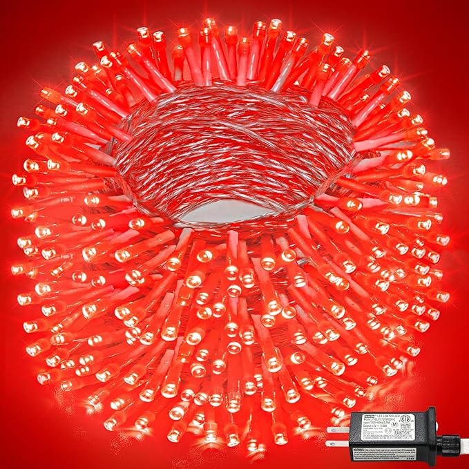 Christmas Lights Indoor, 132FT 400 LED Outdoor String Lights with 8 Modes Waterproof, Plug in Fairy Twinkle Lights Clear Wire for House Bedroom Patio Window Garden Wedding Decorations