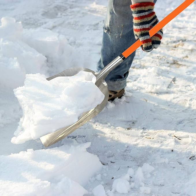 Ashman Aluminium 48 inch Snow Shovel with Large Head and Durable Handle. (Scoop Shovel, 1 Pack).