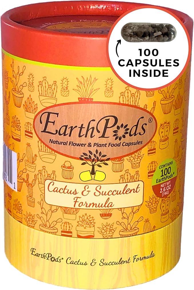 EarthPods® Organic Succulent & Cactus Fertilizer Spikes – 100 Plant Food Capsules - Made in USA