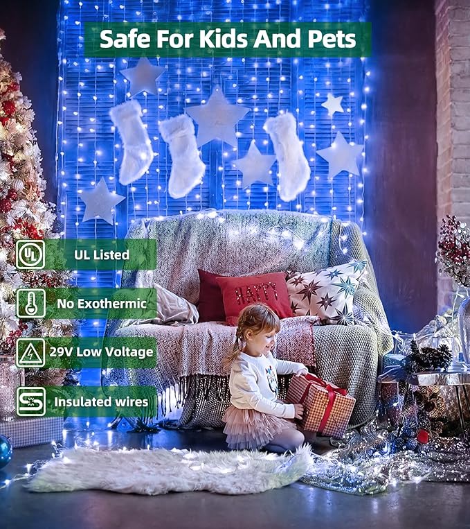 750 LED 246FT Christmas Lights Outdoor, Super Long Waterproof Christmas String Lights with 8 Modes, Christmastree Lights with Timer Memory for Fence Garden Xmas Wedding Party Decor Blue