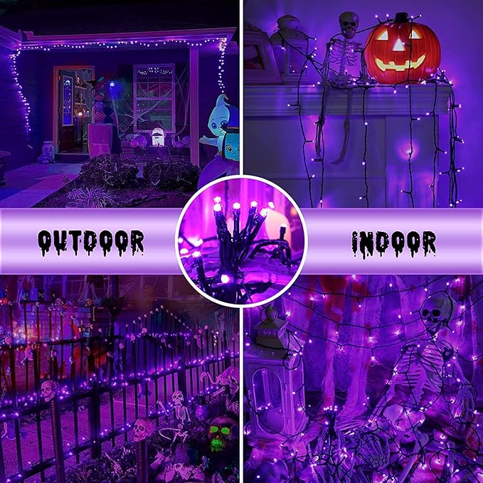 kemooie 500 LED Outdoor Fairy String Lights, 164 FT 8 Lighting Mode Plug in String Waterproof Light, for Outdoor Birthday Christmas Wedding Party Garden Balcony Decor (Purple)