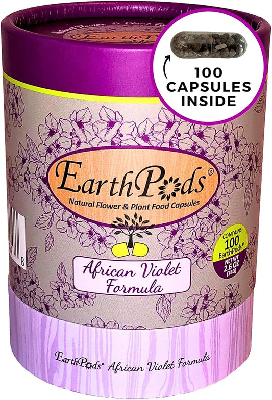 EarthPods® Organic African Violet Fertilizer Spikes – 100 African Violet Food Capsules - Made in USA