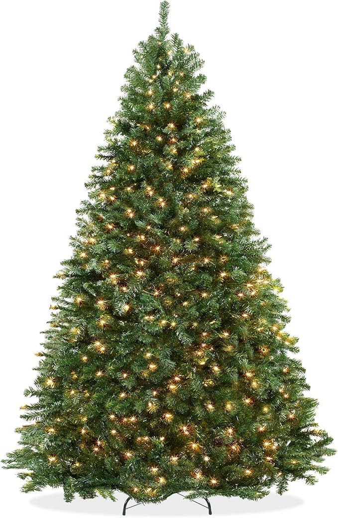 Casafield 4.5FT Realistic Pre-Lit Green Spruce Artificial Holiday Christmas Tree with Sturdy Metal Stand