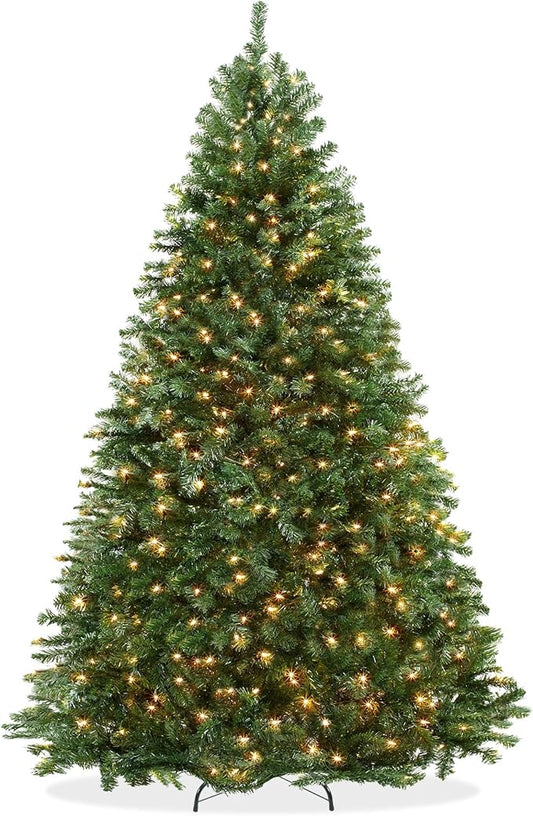 Casafield 4.5FT Realistic Pre-Lit Green Spruce Artificial Holiday Christmas Tree with Sturdy Metal Stand