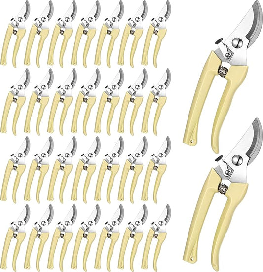 Chumia 30 Garden Flower Shears Pruning Scissors Heavy Duty Plant Scissors Trimming Garden Clippers Hand Tree Pruner for Yard Gardening Plants Hedge Flower Tree Cutting Secateurs (Beige)