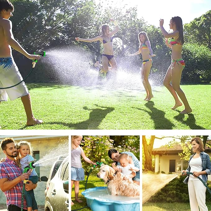 Expanding Garden Hose 75 ft - Expandable Garden Hoses Leak-Proof with 3 -Layer Latex Core - 2025 Version/New Patented,Lightweight, Durable, No-Kink Flexible Retractable Water Hose