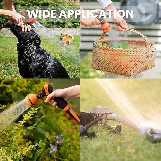 Giraffe Tools Garden Hose 25ft x 5/8", Water Hose Heavy Duty, Flexible, Lightweight Hybrid Hose with Swivel Handle, Male to Female Fittings, Burst 600 PSI