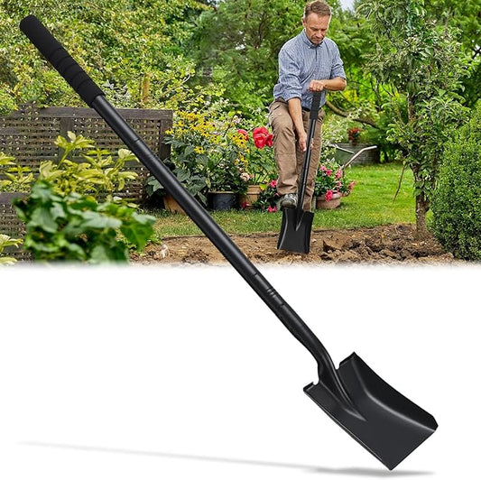 Shovel, Garden Shovels for Digging, Small Spade Square Trench Shovel with 43.3" Metal Handle,Mini Transfer Small Flat Shovels for Gardening,Planting,Digging,Landscaping,Camping,Kids Sand Beach Shovels