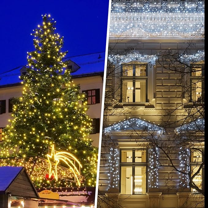 300 LED Christmas String Lights, 108FT - UL Certified Outdoor & Indoor Fairy Lights for Tree, Patio, Garden, Party, Wedding, Halloween, Holiday Decor