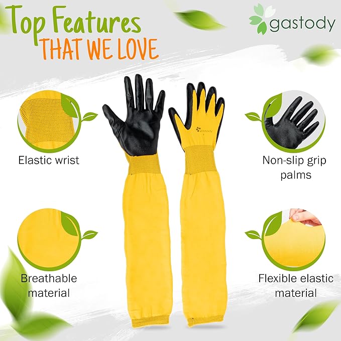 Long Sleeve Gardening Gloves Women and Men - Long Cuff Garden Gloves, Multipurpose Heavy Duty Outdoor and Indoor