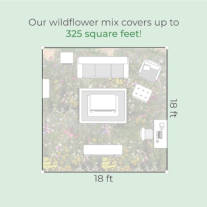 Created By Nature Montana Wildflower Seed Mix, 14 Flower Varieties, 53,000 Seeds