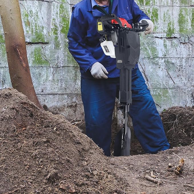 Tree Digger Machine Tree Digger 52CC 2 Stroke 1900W 6500RPM Gas Tree Planting Digging Machine Gasoline Planting Garden Tree Digger Shovel Gas Powered Garden Digger Tool Portable Trench Digger