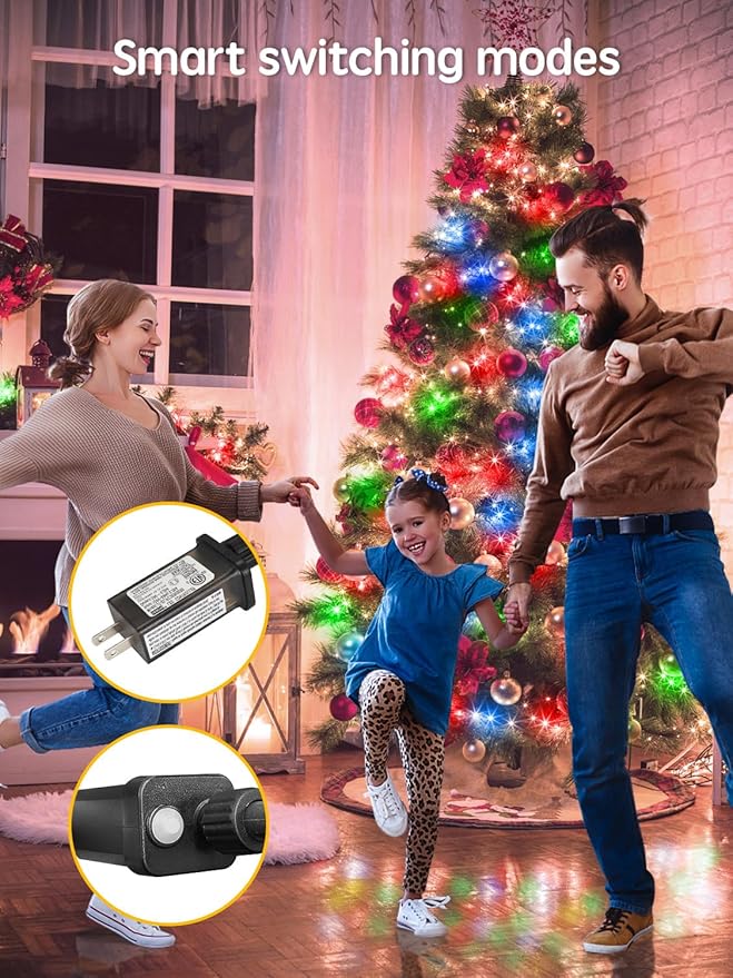 115FT Christmas Lights Warm White/Multicolor, 300 LED Color Changing String Lights Outdoor with Remote Control, 8 Modes Fairy Light Plug in Waterproof for Bedroom Party Christmas Tree Wedding