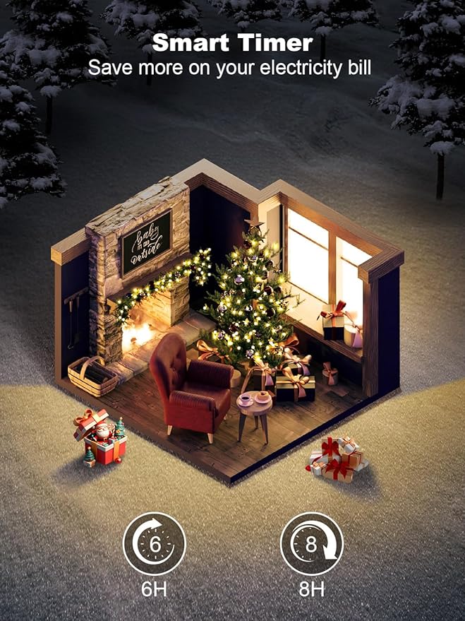 300 LED String Lights Outdoor, 100FT Warm White Christmas Lights for Outside with Remote, Timer Memory Function, 8 Modes Waterproof Fairy Lights Plug in, for Xmas Tree Bedroom Patio Party