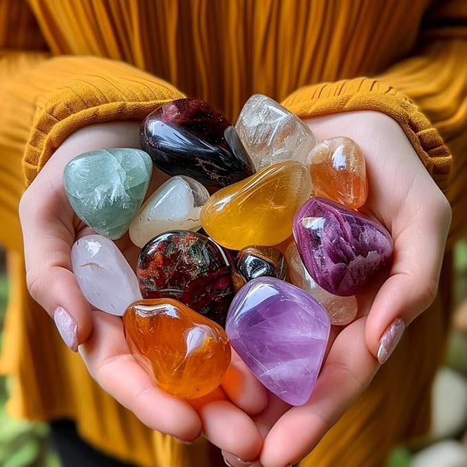 Polished Red Jasper Crystal Stones - 2 Pcs of 1.2" Worry Stone for Anxiety, Pocket Palm Stone Super Large Handpicked Natural Tumbled Gemstones for Meditation, Reiki, Chakra Healing, Home Decor