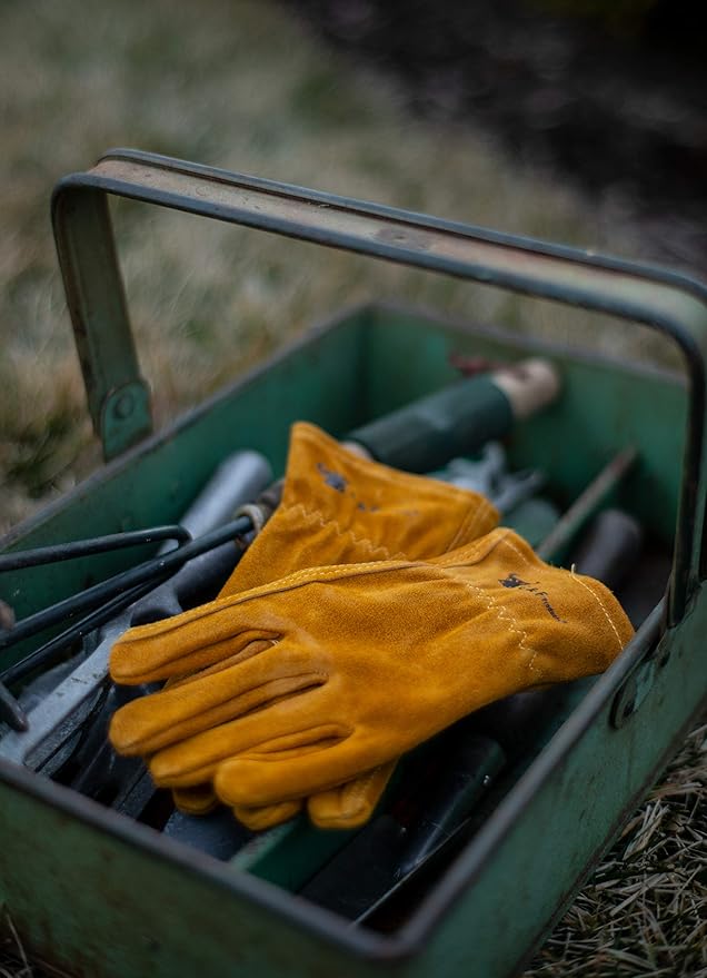 JustForKids Synthetic Leather Kids Garden Gloves Grey, 4-6 Years Old, Durable, Breathable, Non-Slip, Adjustable Safety Cuff, Child-Sized Work Gloves for Planting, Digging, Weeding, Outdoor Play, DIY