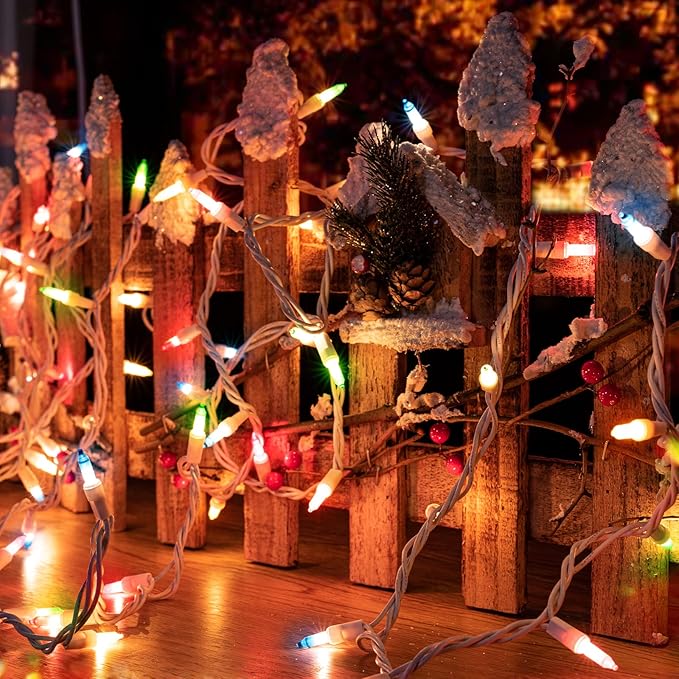 Easter Decorations Mini String Lights - 26.5 feet 100 Count Mini Light Set on White Wire Plug in End to End Connectable for Indoor Outdoor Party Yard Garden Patio Home Easter Decor, Multicolored