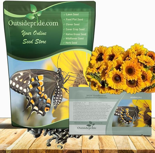 Outsidepride Wild Sunflower Seeds for Planting - 1000 Pcs Annual, Easy to Grow Flower Seeds w/Vibrant, Abundant Blooms for Cut Flower Arrangements & Pollinator & Vegetable Gardens