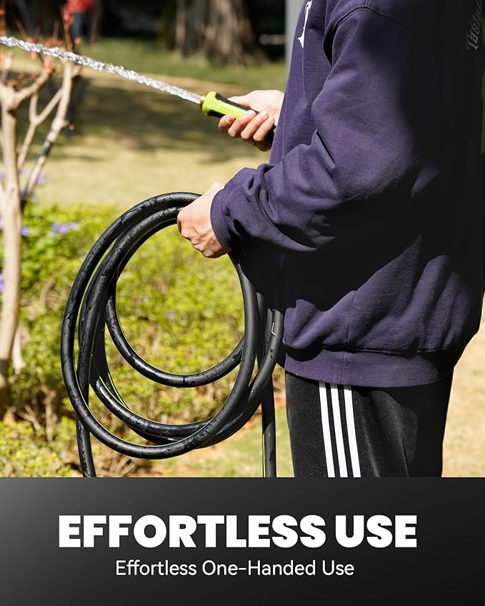 RAINPOINT Garden Hose 100ft x 5/8", Water Hose Heavy Duty, Flexible, Lightweight Durable Hybrid Hose with Swivel Handle for Yard, Car Wash, Pets, No Kink, Male to Female Fittings