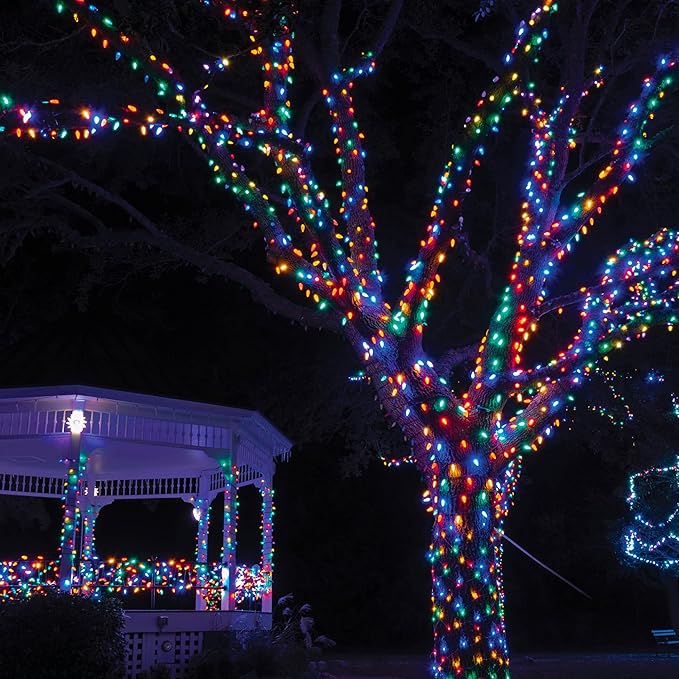 TW SHINE 1000 LED Christmas Lights, 328FT Christmas Tree Lights Outdoor Plug in with 8 Modes, Remote Waterproof Xmas String Lights Indoor Decorations for House Yard Decor, Multi-Colored