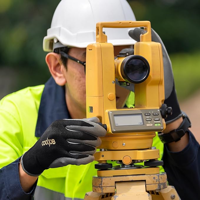 COOLJOB 2 Pairs Micro-Foam Nitrile Safety Work Garden Gloves with Touchscreen Fingers, Lightweight Working for Men’s Sweaty Hands, Non-slip Coated Grip Fits Most Tasks, Small, Blue & Black