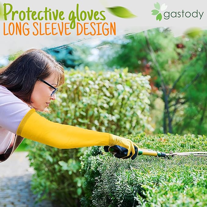 Long Sleeve Gardening Gloves Women and Men - Long Cuff Garden Gloves, Multipurpose Heavy Duty Outdoor and Indoor