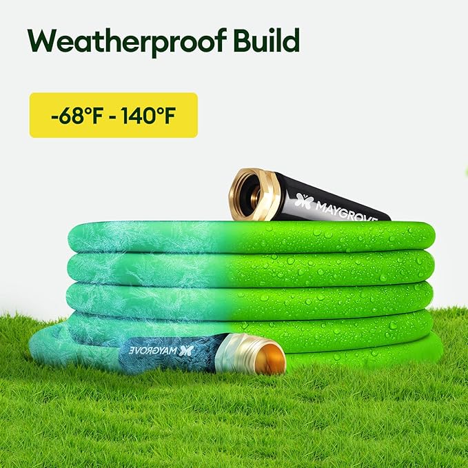 50 ft Garden Hose, 5/8 in ID, Heavy-Duty, Leakproof, Kink-Resistant Water Hose with Swivel Brass Fittings, 600 PSI Burst Rating, Ideal for Car Wash & Lawn Watering