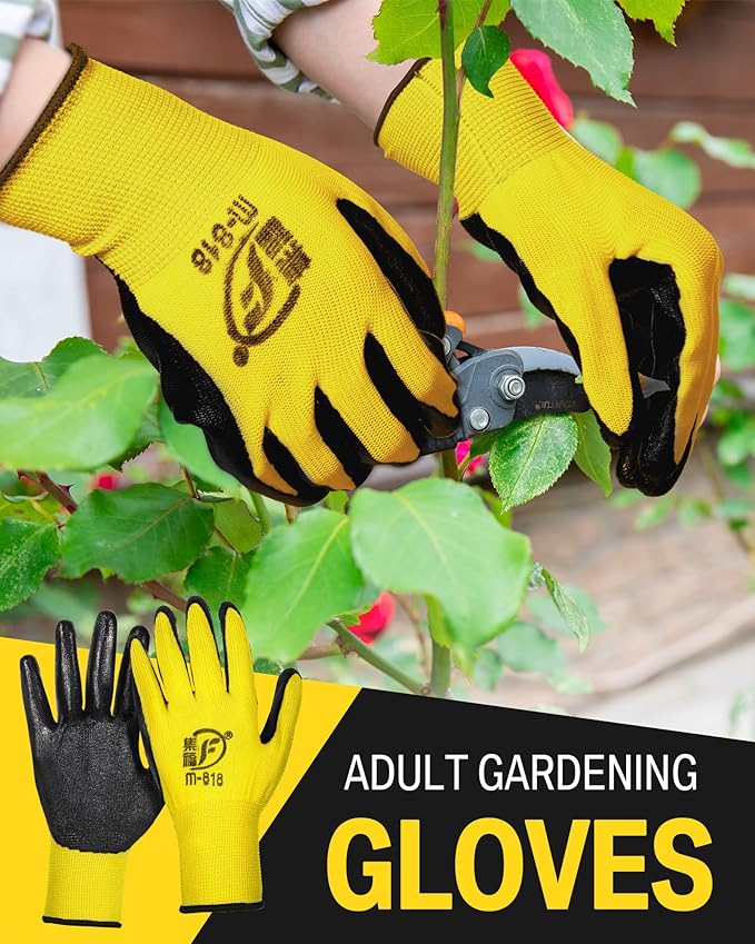 72 Pairs Gardening Work Gloves Bulk for Men Women, Rubber Coated Garden Multipack Safety Construction Glove