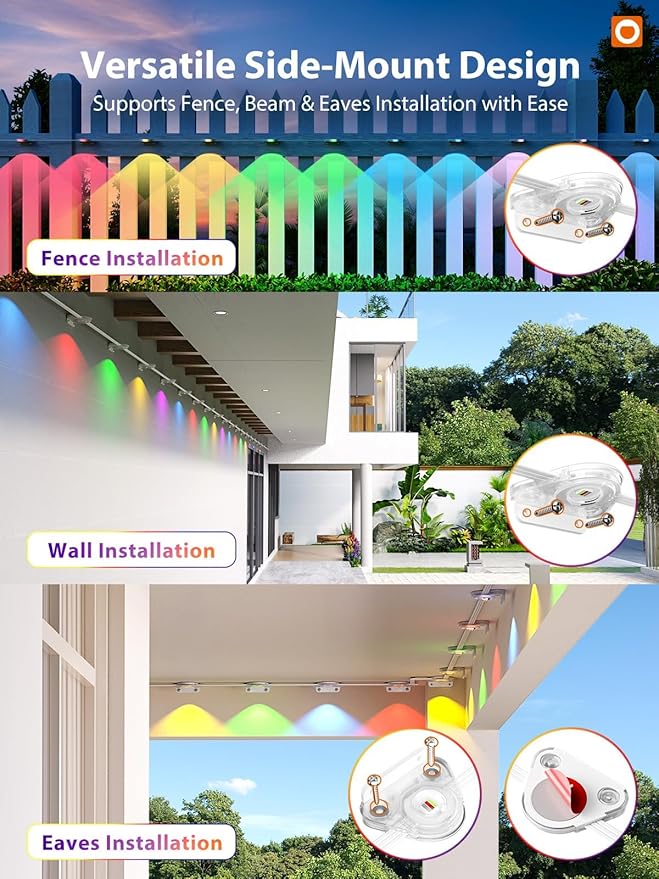 addlon 200FT Permanent Outdoor Lights, RGB+IC Smart LED Outdoor Lights for House, App & Remote Control, DIY Scene Mode, IP67 Waterproof Christmas Light, Holiday, Party, Halloween Decorations