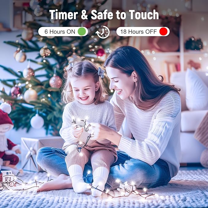 Minetom 328 Ft 1000 LED Christmas Tree Lights Outdoor Indoor String Lights with 8 Modes Waterproof Twinkle Xmas Light with Remote, Plug in Rice Lights for Tree Room Christmas Decorations, Cool White