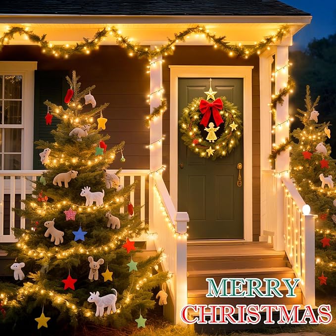 Minetom LED Christmas Lights for Indoor,39 FT 100 LED Christmas Tree Lights with Remote, USB Plug, Adapter, Warm White Mini String Light for Garland Wreath Home Garden Holiday Party Decorations