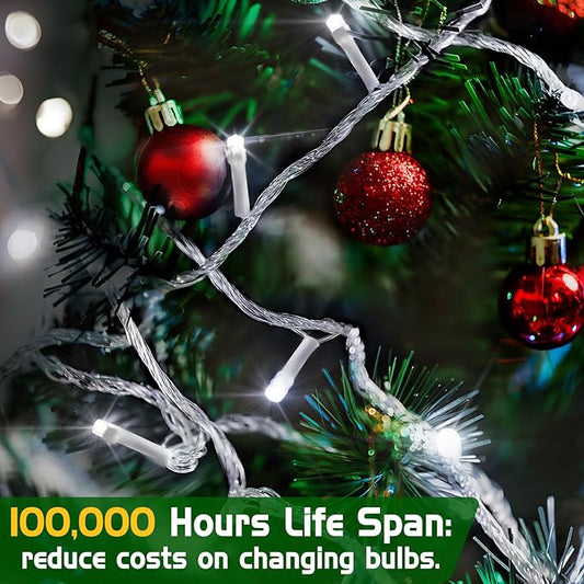 XURISEN 403FT Christmas Lights, 1000 LED Super Long String Lights 8 Modes & Memory Timer Plug in Twinkle Fairy Lights Decor for Home Xmas Party Wedding