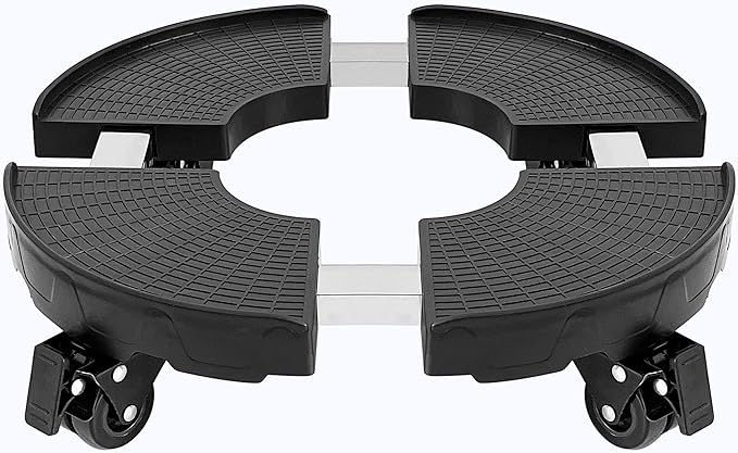 CASIMR Plant Caddy with Wheels, Heavy Duty 440lbs Capacity Rolling Plant Stand, 15-20 Inch Adjustable Indoor Outdoor Plant Dolly, Round Plant Roller Base Flower Pot Rack Holder Trolley Casters Tray