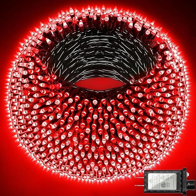1500 LED 470FT Christmas Lights Outdoor,12 Lighting Modes Christmas String Lights with Timer, Dimmable Plug in Red LED StringLights Waterproof for Yard Tree Wedding Party Holiday Red