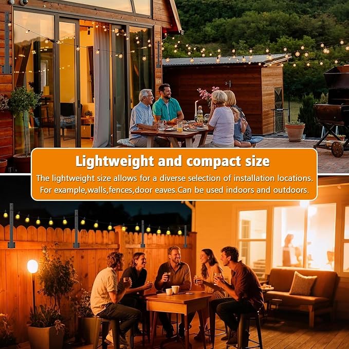 4 Pack String Light Poles,2.8Ft Metal Poles for Outdoor String Lights,Outdoor Light Poles with Post,Poles/Stand for Outside,Patio,Deck,Backyard,Garden Wedding,Party