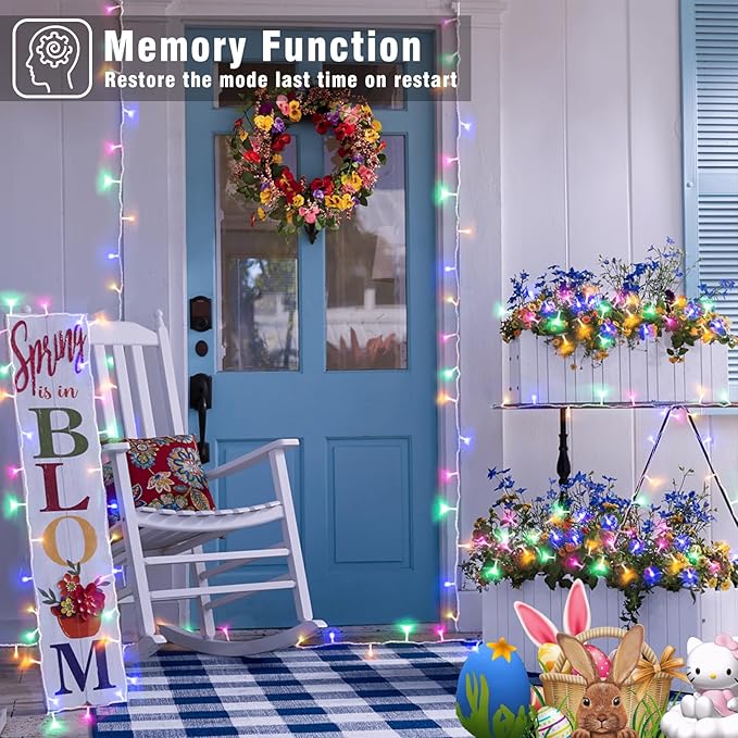 100FT 300 LED Christmas Lights Outdoor, Plug in Christmas String Lights Indoor, Waterproof & 8 Modes & Timer Function, Connectable Fairy Twinkle Light for Bedroom Wedding Decor, Pastel Multicolor